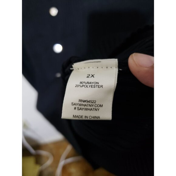 Say What black, juniors' plus size, ribbed, stretchy, bodycon dress, size 2X - Picture 6 of 8